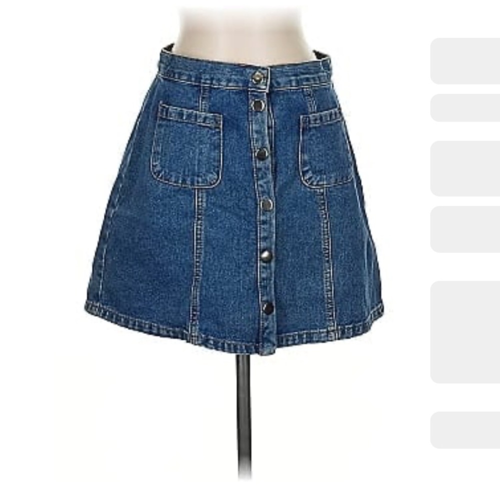 BDG Blue A-Line Mini Skirt Casual